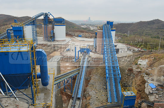 安陽中聯(lián)骨料有限公司第三條時產(chǎn)1200T/H砂石骨料線掠影